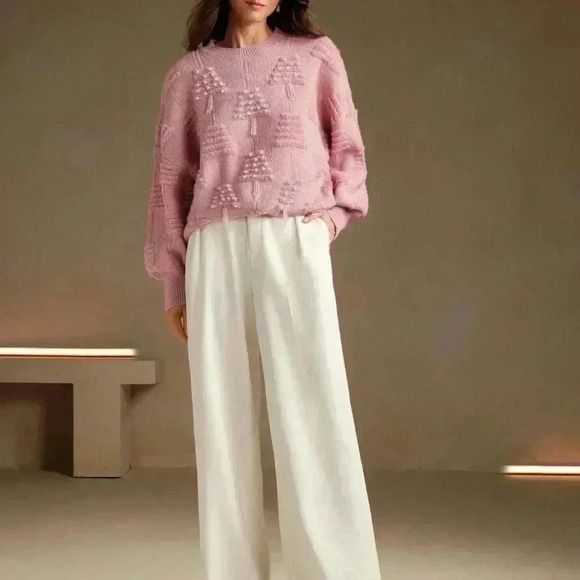 Pink Casual Women's Chic Pullover Sweater - Picture 4 of 5